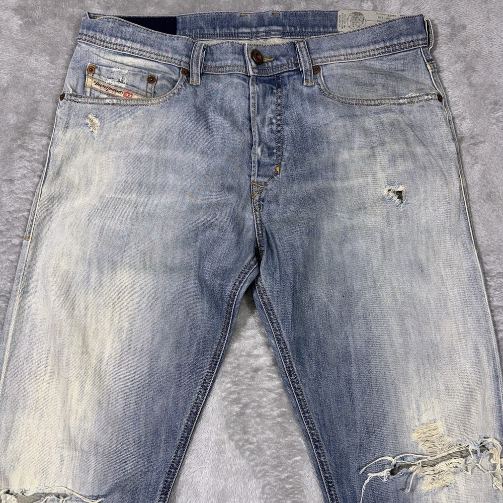 Diesel Jeans Tepphar Slim Carrot Fit Men's 31x30 Button Fly Blue Distressed - Picture 2 of 16